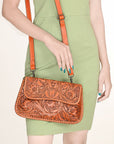 OHLAY WALLET Hand Tooled  Genuine Leather women bag western handbag purse