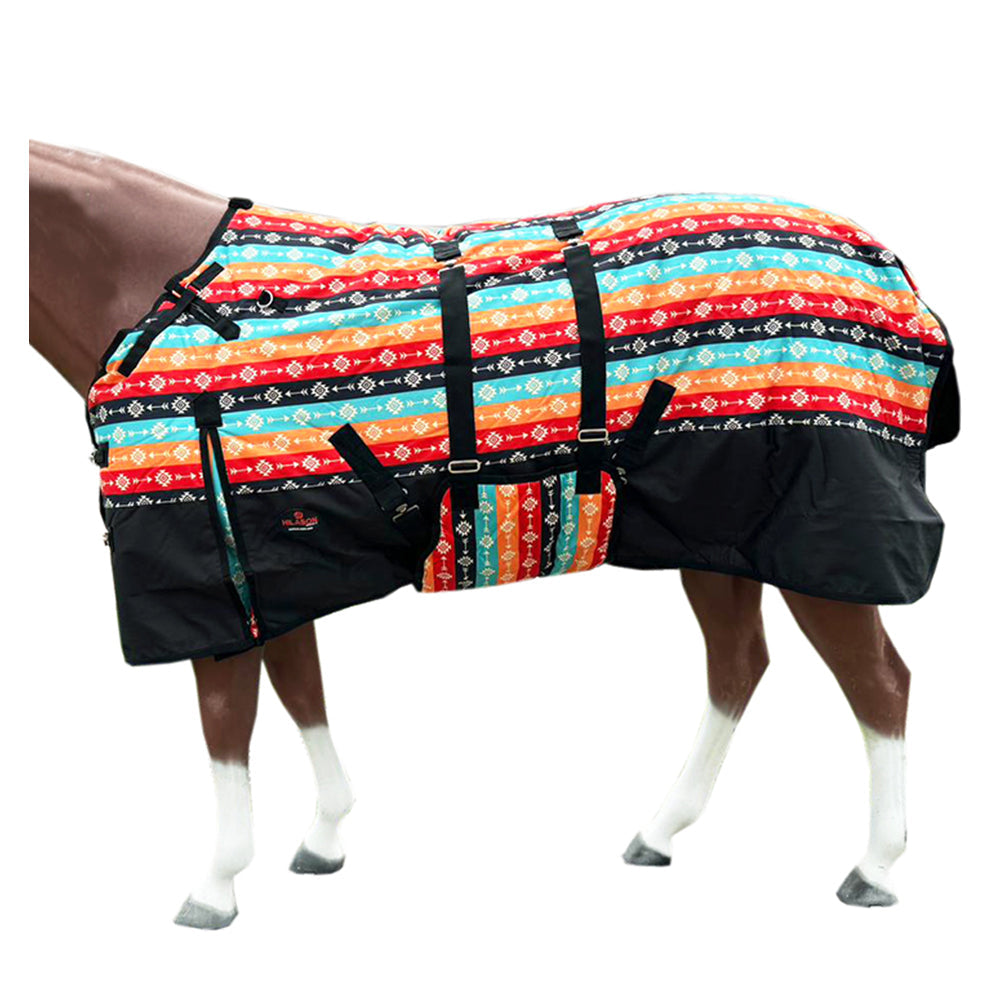 HILASON 1200D Winter Waterproof Poly Horse Printed Turnout Blanket Belly Wrap | Turnout Blankets for Horses