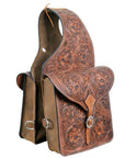 HILASON Western Horse Leather Saddle Bag Heavyduty Traditional Trail Ride Oiled Tan