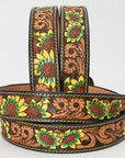 American Darling ADBLF122A-L Beautifully Hand Tooled Genuine American Leather Belt Men and  Women