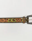 American Darling ADBLF122A-L Beautifully Hand Tooled Genuine American Leather Belt Men and  Women