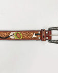 American Darling ADBLF121-L Beautifully Hand Tooled Genuine American Leather Belt Men and  Women