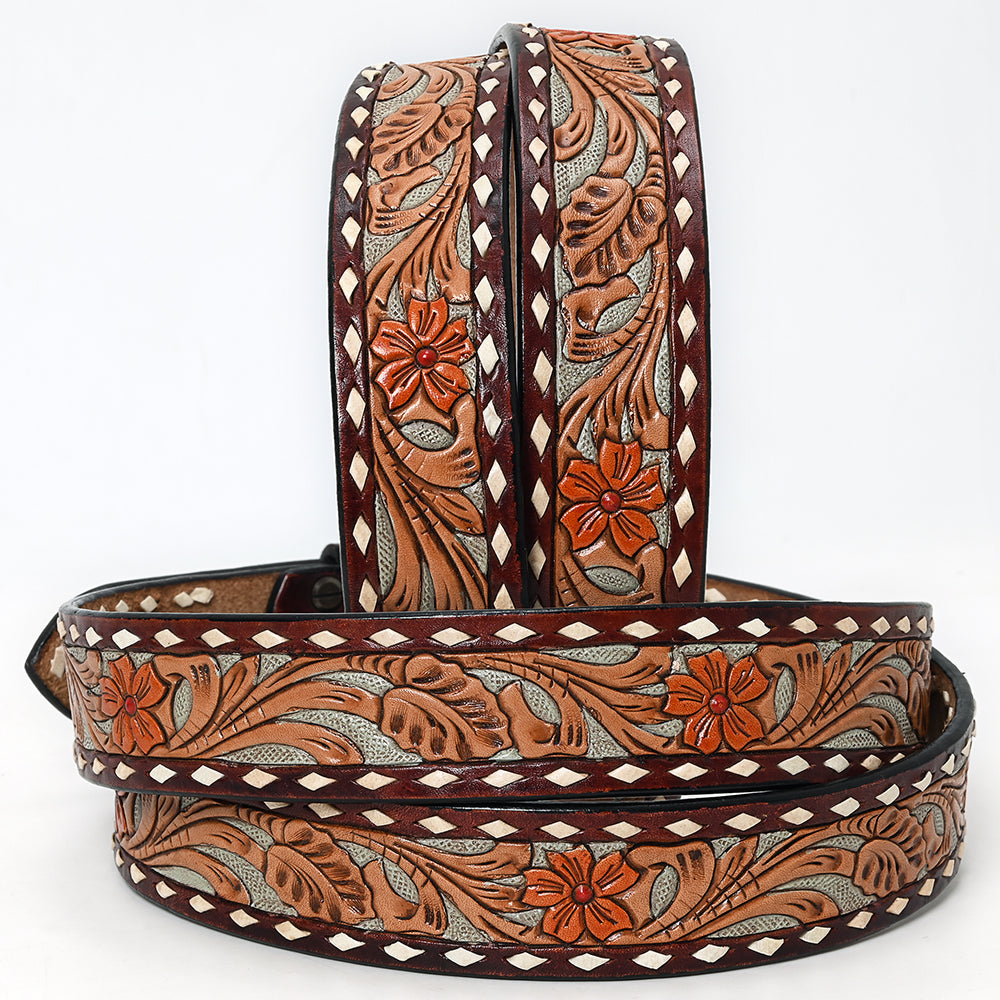 American Darling Beautifully Hand Tooled Genuine American Leather Belt Men and  Women