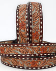 American Darling ADBLF120A-L Beautifully Hand Tooled Genuine American Leather Belt Men and  Women