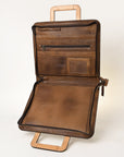 American Darling Briefcase Hand Tooled Genuine Leather Women Bag Western Handbag Purse