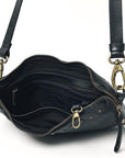 Spaghetti Western Swc192Blk Cross Body I Vintage Handmade Drum Dyed Genuine European Cowhide Leather Women Bag Western Handbag Purse