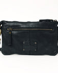 Spaghetti Western Swc192Blk Cross Body I Vintage Handmade Drum Dyed Genuine European Cowhide Leather Women Bag Western Handbag Purse