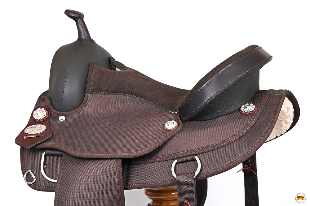Hilason Flex Tree Western Horse Saddle Cordura Synthetic Trail &amp; Pleasure