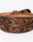 American Darling ADBL112-L Beautifully Hand Tooled Genuine American Leather Belt Men and  Women