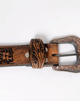 American Darling ADBL112-L Beautifully Hand Tooled Genuine American Leather Belt Men and  Women