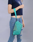 American Darling Hand Tooled Genuine Leather Women Bag Western Handbag Purse