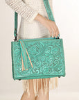 American Darling Hand Tooled Genuine Leather Women Bag Western Handbag Purse