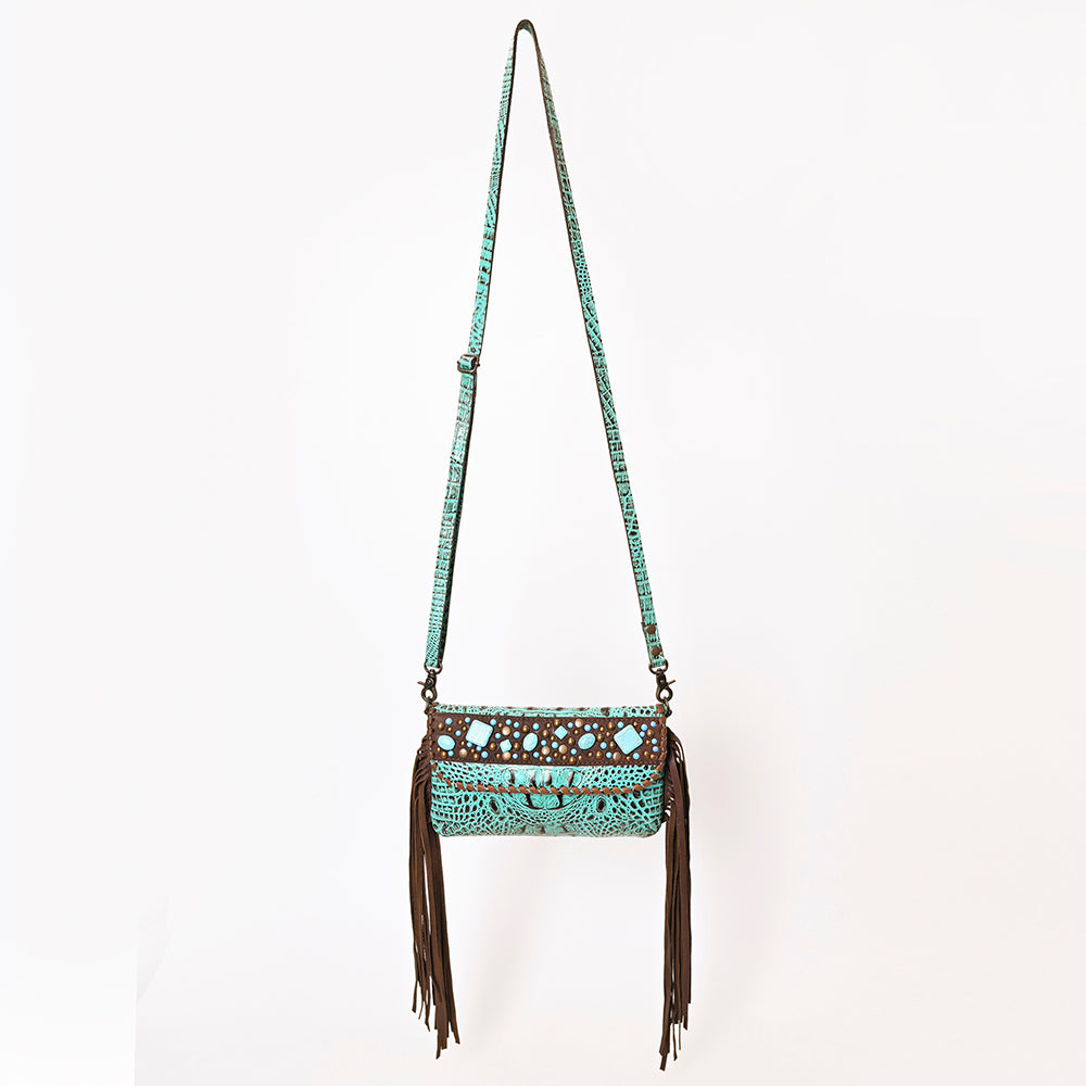 American Darling ADBG1241 Crocodile Embossed Genuine Leather Women Bag Western Handbag Purse