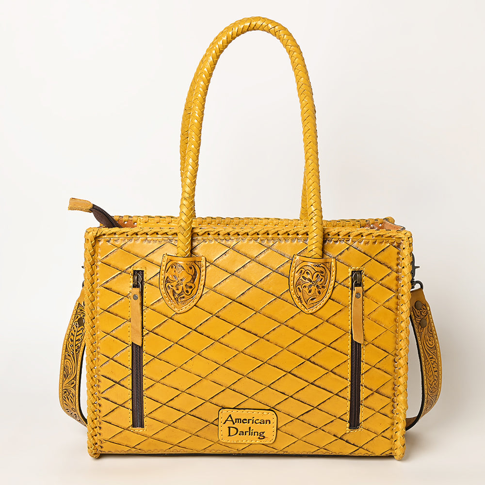 American Darling Tote Hand Tooled Genuine Leather Western Women Bag Handbag Purse | Tan | Western Tote Bag | Travel Tote Bags | College Tote Bag | Casual Tote Bag