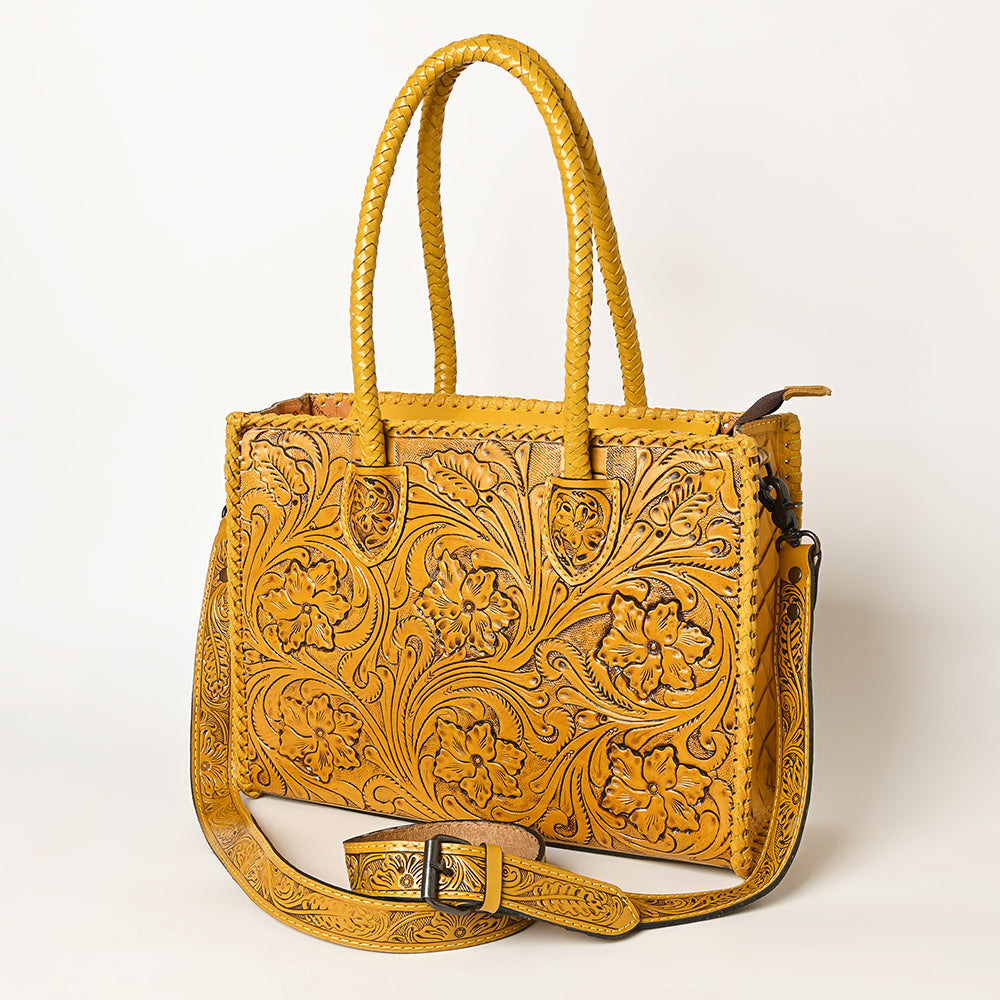 American Darling Tote Hand Tooled Genuine Leather Western Women Bag Handbag Purse | Tan | Western Tote Bag | Travel Tote Bags | College Tote Bag | Casual Tote Bag