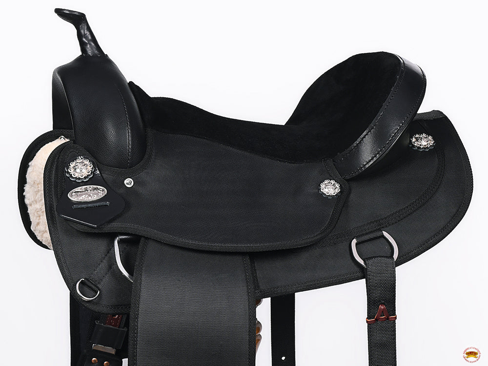 Hilason Flex Tree Western Horse Saddle Cordura Synthetic Trail &amp; Pleasure