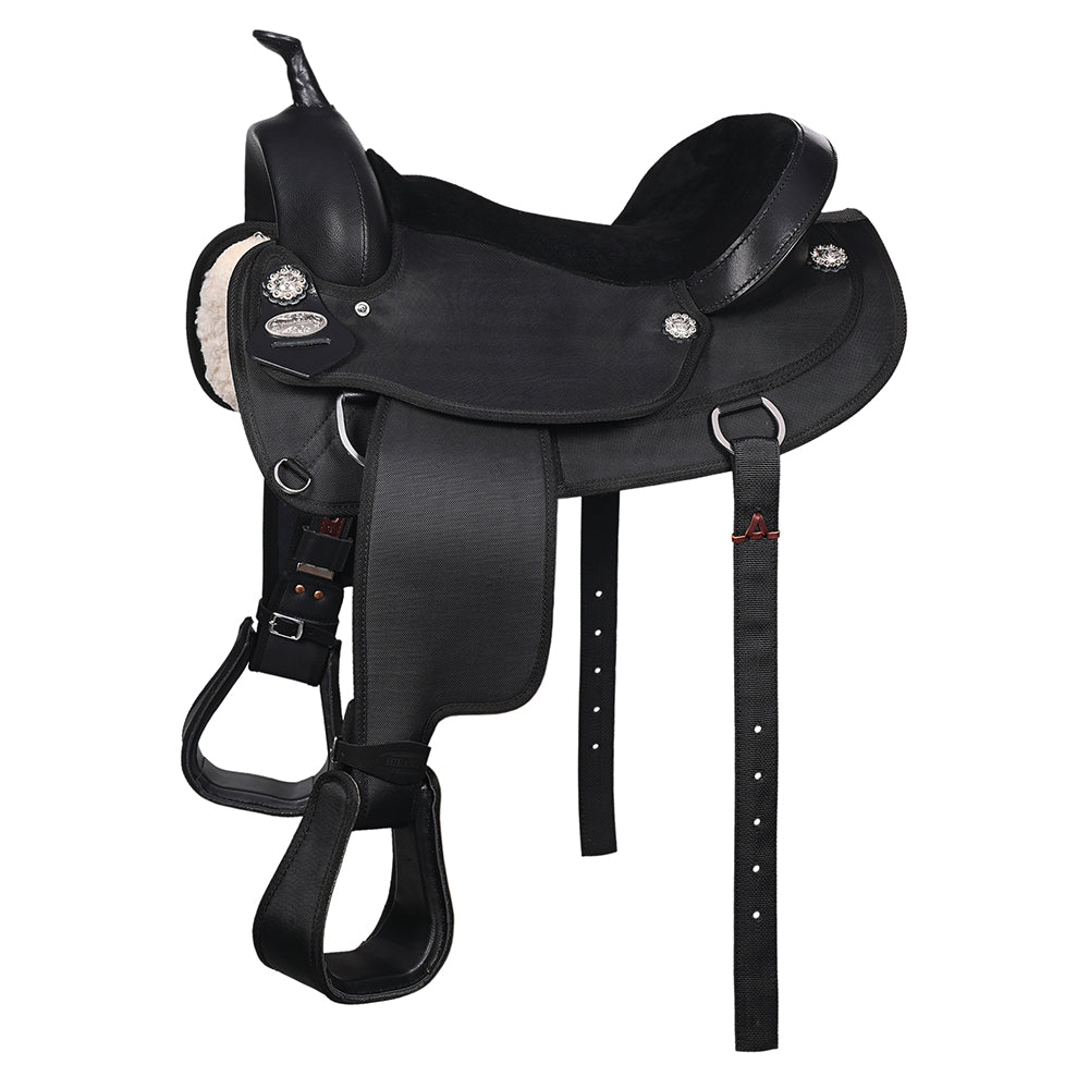 Hilason Flex Tree Western Horse Saddle Cordura Synthetic Trail &amp; Pleasure