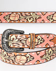 American Darling ADBLF213-L Beautifully Hand Tooled Genuine American Leather Belt Men and  Women