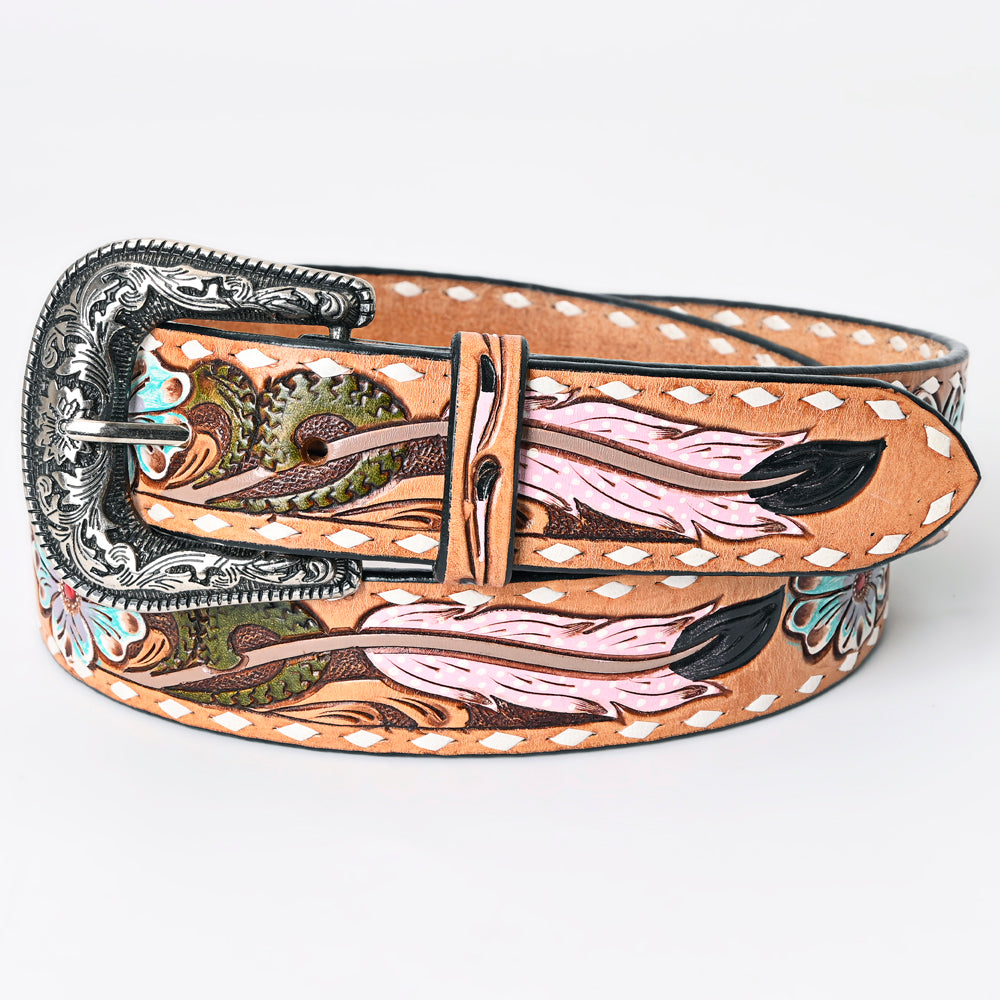 American Darling ADBLF152-L Beautifully Hand Tooled Genuine American Leather Belt Men and  Women