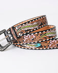 American Darling ADBLF155-L Beautifully Hand Tooled Genuine American Leather Belt Men and  Women