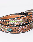 American Darling ADBLF155-L Beautifully Hand Tooled Genuine American Leather Belt Men and  Women