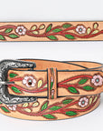 American Darling Beautifully Hand Tooled Genuine American Leather Belt Men and  Women