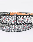 American Darling ADBLF165-L Beautifully Hand Tooled Genuine American Leather Belt Men and  Women