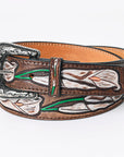 American Darling ADBLF166-L Beautifully Hand Tooled Genuine American Leather Belt Men and  Women