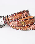 American Darling ADBLF169-L Beautifully Hand Tooled Genuine American Leather Belt Men and  Women