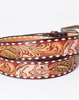 American Darling ADBLF169-L Beautifully Hand Tooled Genuine American Leather Belt Men and  Women