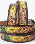 American Darling Beautifully Hand Tooled Genuine American Leather Belt Men and  Women