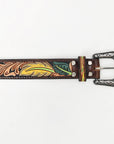 American Darling Beautifully Hand Tooled Genuine American Leather Belt Men and  Women