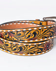 American Darling ADBLF172-M Beautifully Hand Tooled Genuine American Leather Belt Men and  Women