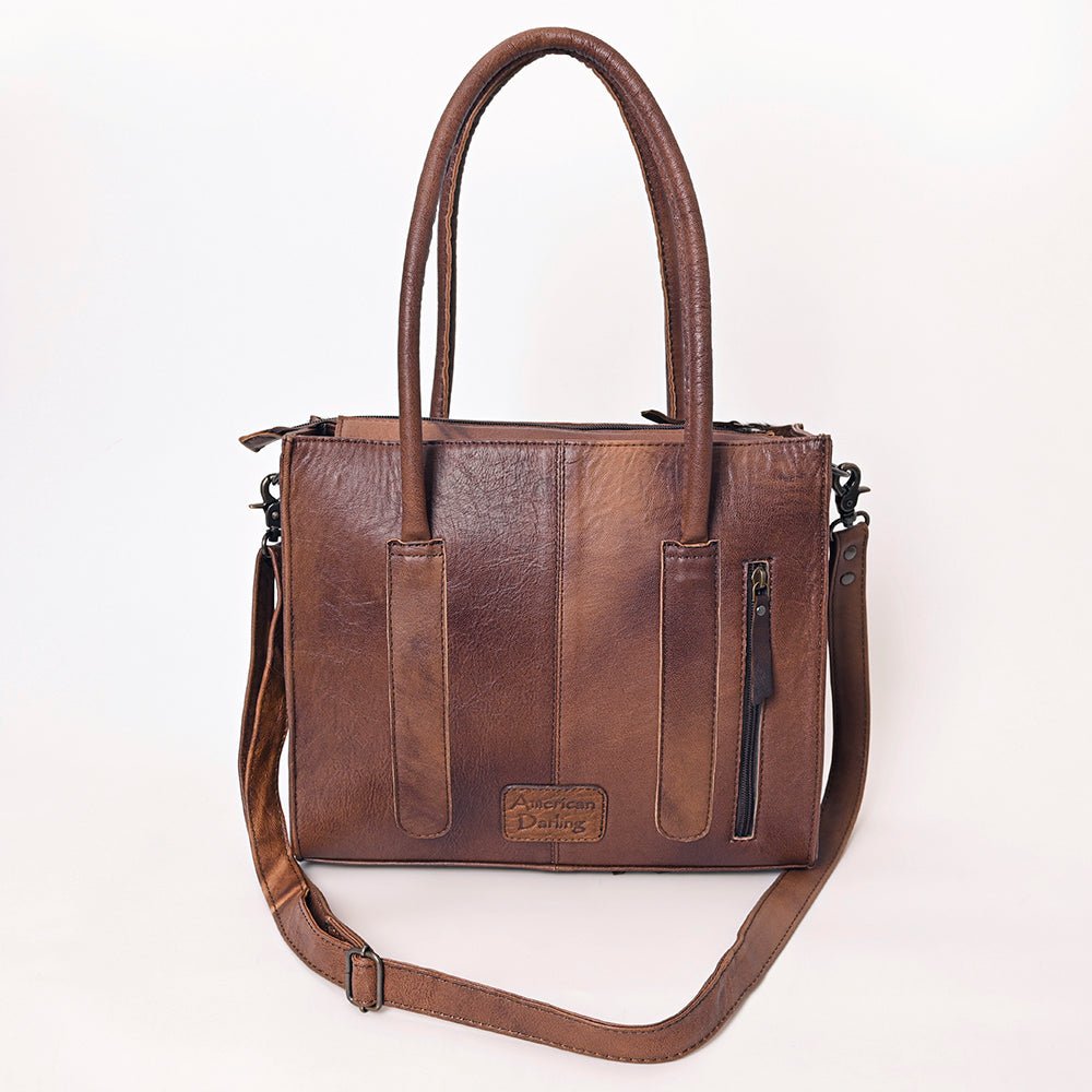Hair-On Cowhide Western Leather Tote With Fringe