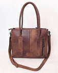 Hair-On Cowhide Western Leather Tote With Fringe