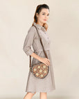 American Darling Canteen Hand Tooled Genuine Leather Women Bag Western Canteen Handbag Purse |