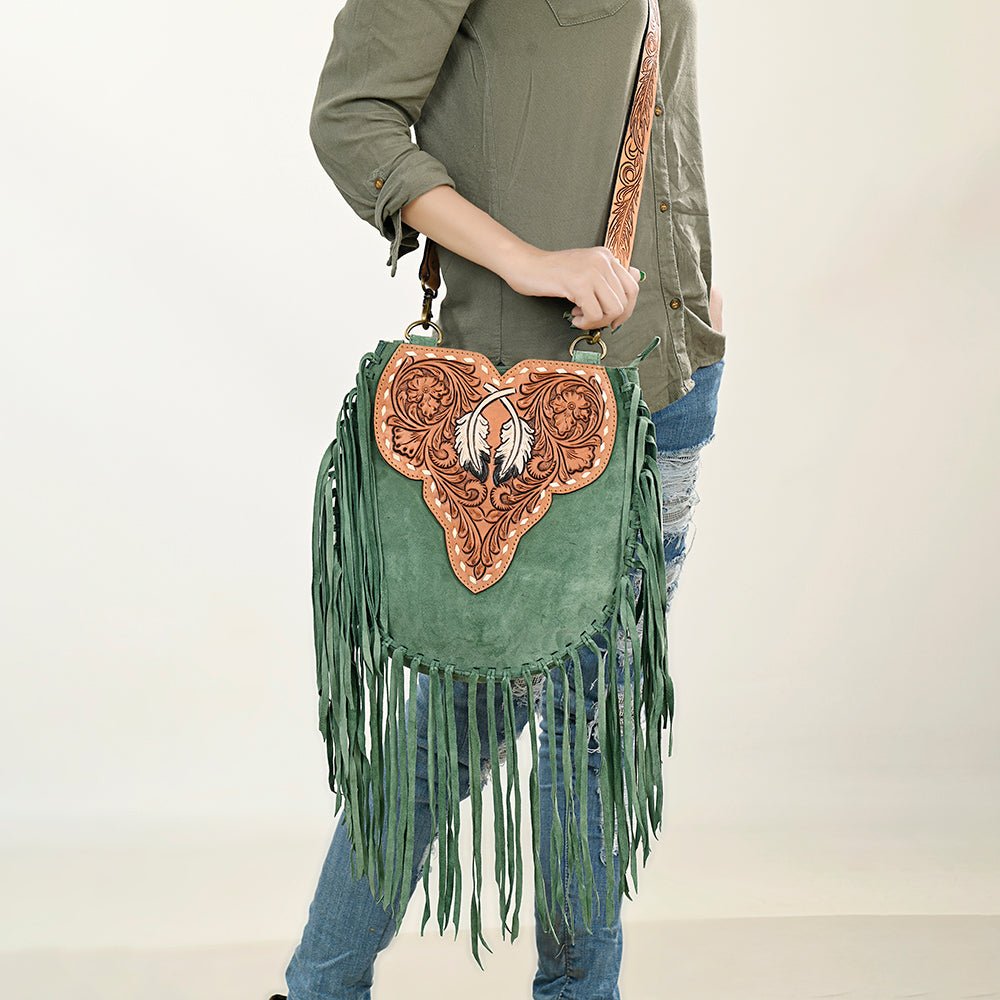 American Darling Hand Tooled Genuine Leather Women Bag Western Handbag Purse