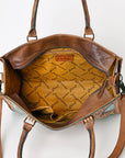 American Darling Briefcase Hand Tooled Genuine Leather Women Bag Western Handbag Purse