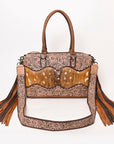American Darling ADBG1258 Hand Tooled Hair-On Genuine Leather Women Bag Western Handbag Purse