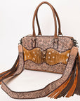 American Darling ADBG1258 Hand Tooled Hair-On Genuine Leather Women Bag Western Handbag Purse