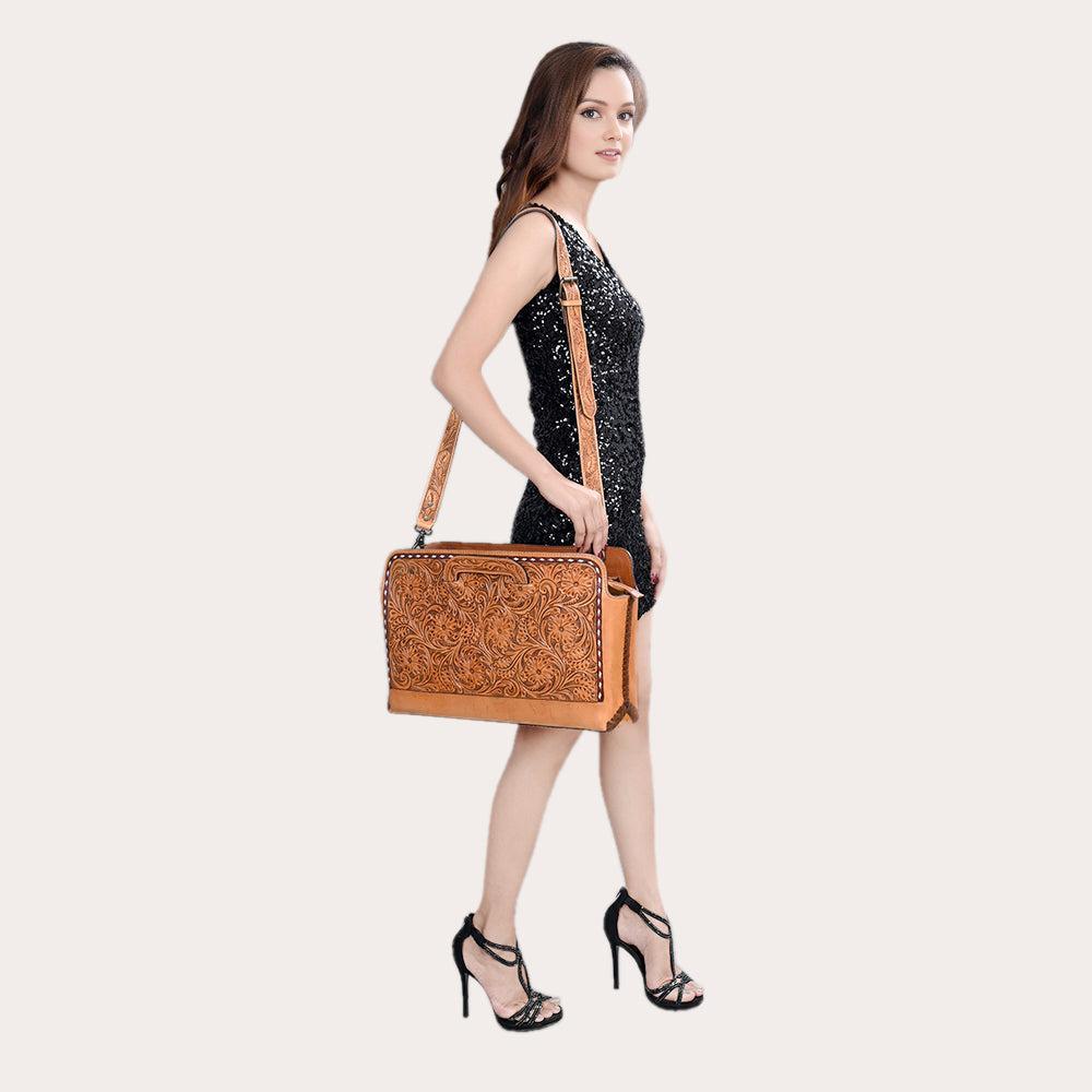 American Darling ADBG1259 Hand Tooled Genuine Leather Women Bag Western Handbag Purse
