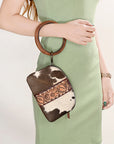 ADBG1287 American Darling Hand Tooled Hair On Genuine Leather Women Bag Western Handbag Purse