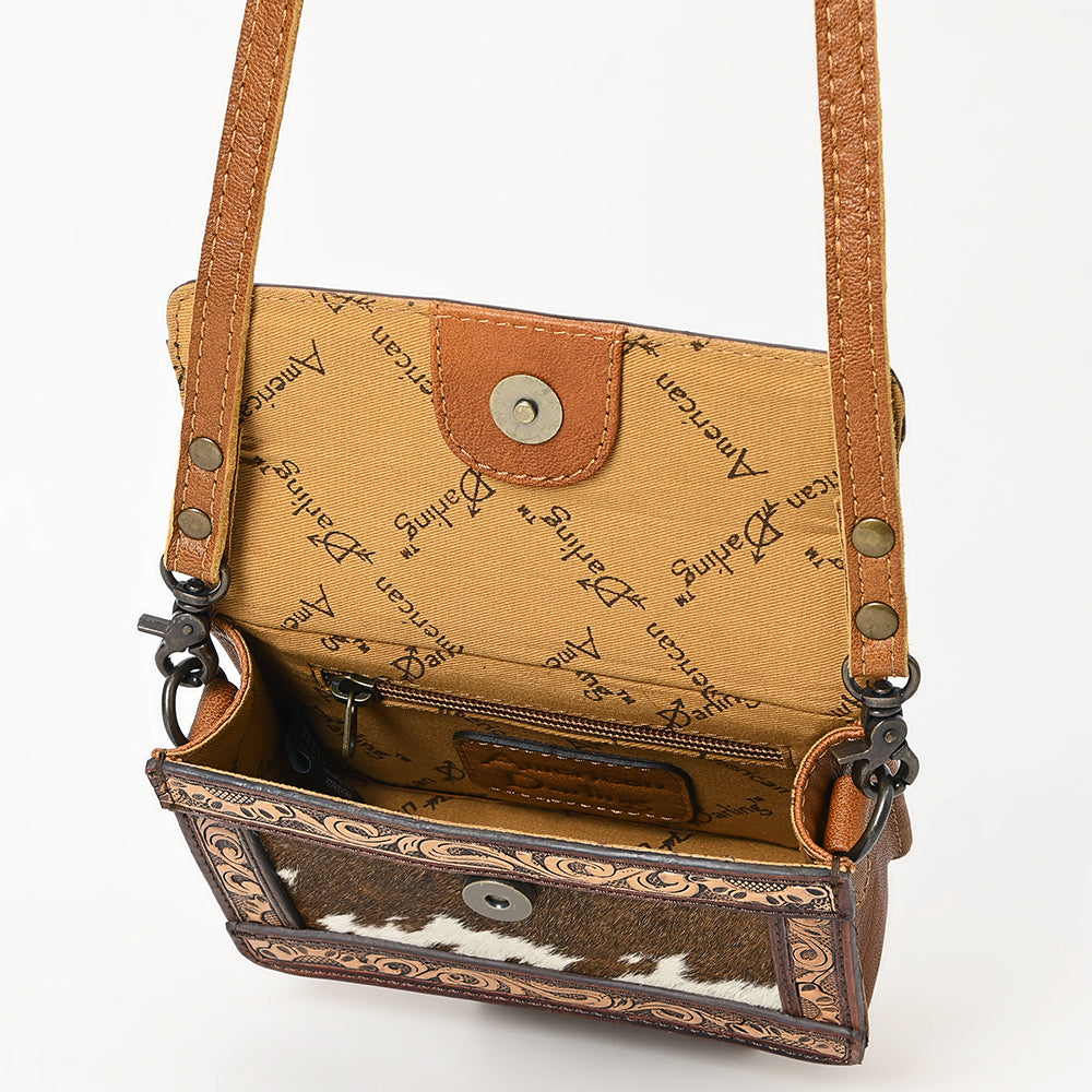 American Darling Cross Body Ii Hand Tooled Hair-onGenuine Leather women bag western handbag purse