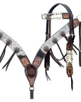 Hand-Carved Leather Western Headstall And Breast Collar Set For Training And Showing
