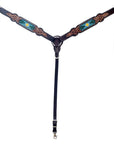 Hand-Carved Leather Western Headstall And Breast Collar Set For Training And Showing
