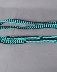 8 Ft. HILASON Braided Turquoise & Black Flat Poly Roping Rein