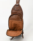 Genuine Western Leather Sling Bag For Women Crossbody Shoulder Backpack