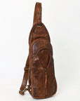 Genuine Western Leather Sling Bag For Women Crossbody Shoulder Backpack