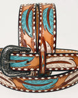 American Darling  Beautifully Hand Tooled Genuine American Leather Belt Men and  Women