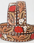 American Darling  Beautifully Hand Tooled Genuine American Leather Belt Men and  Women